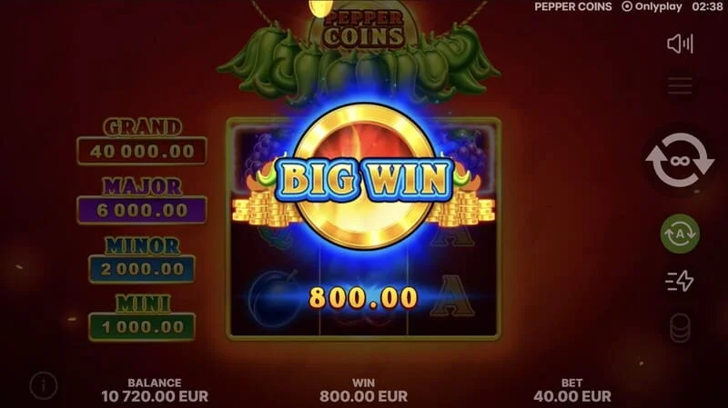 Pepper Coins – suur võit 3×3 võrgustikul